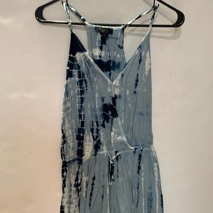 Blue tie dye rayon romper